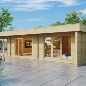 Maison en bois toit plat « Holiday S1 » 67 m² | 12 x 6 m