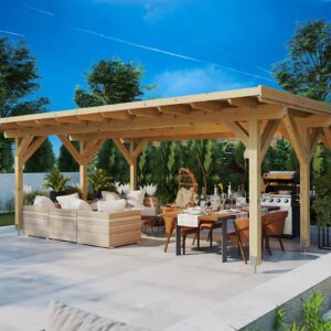 Grande pergola en bois « Dora XL » | 6 x 5 m