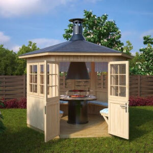 Abri barbecue fermé en bois « Festival 6 » 6 m² | 3 x 3 m