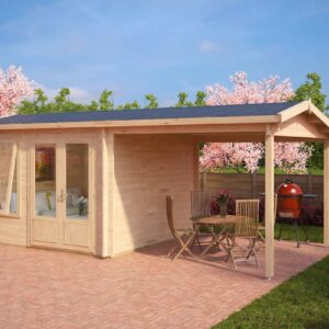 Abri de jardin avec auvent « Nora D » 9 m² | 3 x 3 m