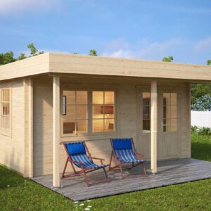 Abri de jardin avec auvent « Ian C » 18 m² | 5 x 4 m
