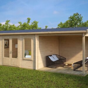 Abri de jardin avec terrasse « Eva D » 12 m² | 3 x 7 m