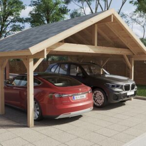 Carport 2 voitures en bois « Henley XL » | 6 x 5 m