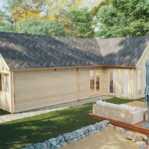 Chalet en bois habitable 2 chambres et mezzanine « Holiday Max 2 » 85 m² | 12 x 8 m