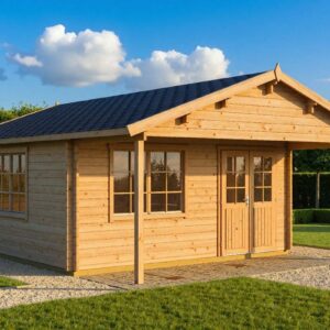 Abri de jardin avec auvent « Karl » 22 m² | 5 x 5 m