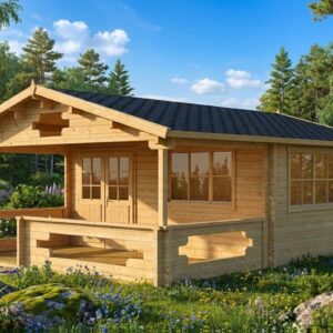 Abri de jardin avec auvent « Armin » 19 m² | 5 x 7 m