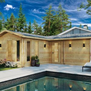 Chalet sauna extérieur en kit « Devon 3 » 40 m² | 7 x 7 m