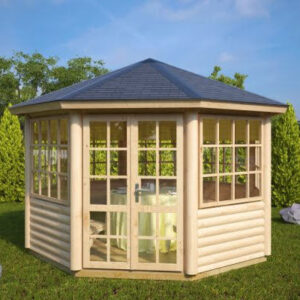 Kiosque en bois vitré « Seattle 9 » 9 m² | 4 x 3 m