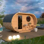 Petit sauna ovale extérieur | 4 x 2 m