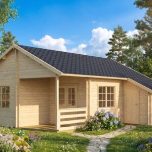 Bungalow bois avec mezzanine « Stockholm C » 36 m² | 8 x 7 m