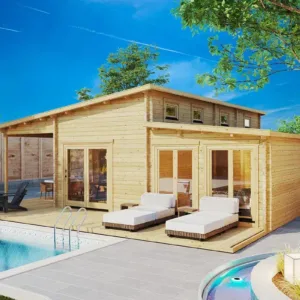 Maison en bois 2 chambres « Toledo » 75 m² | 10 x 10 m