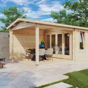 Abri de jardin avec auvent « Nora E » 9 m² | 3 x 6 m