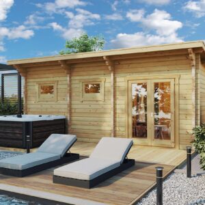 Sauna avec terrasse « Sauna Oliver 2 » 11 m² | 6 x 2 m
