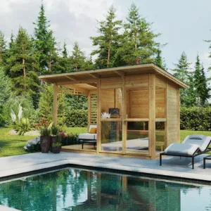 Petit sauna avec terrasse « Felix » 3 m² | 4 x 2 m