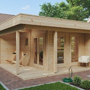 Sauna extérieur en kit « Mini Sauna Lounge » 11 m² | 5 x 5 m